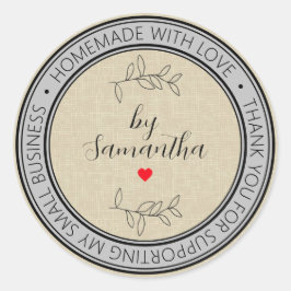 Adesivo Redondo Homemade Personalizada com Amor