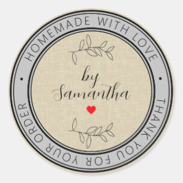 Adesivo Redondo Homemade Personalizada com Amor