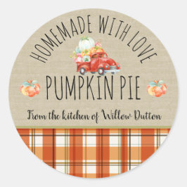 Adesivo Redondo Homemade Personalizada com Pumpkin Sticker