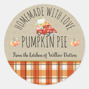 Adesivo Redondo Homemade Personalizada com Pumpkin Sticker