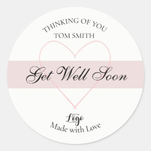 Adesivo Redondo Homemade personalizada Fique bem em breve