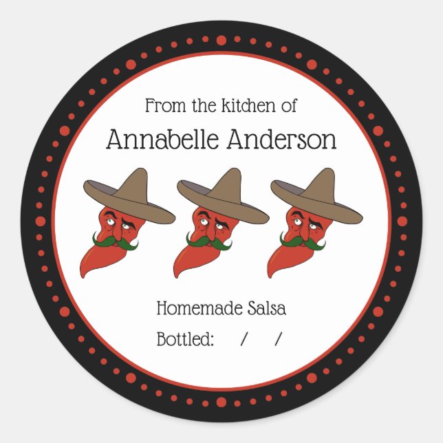 Adesivo Redondo Homemade Salsa Moderna Personalização Minimalista (Frente)