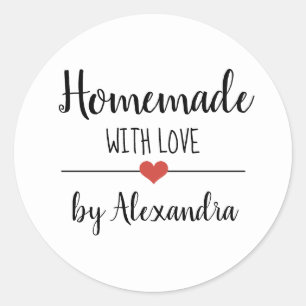 Adesivo Redondo Homemade simples com personalização de um roteir