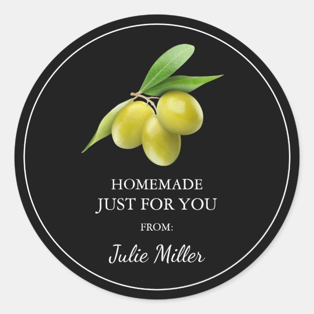 Adesivo Redondo Homemade só para o seu rótulo de azeitona (Frente)