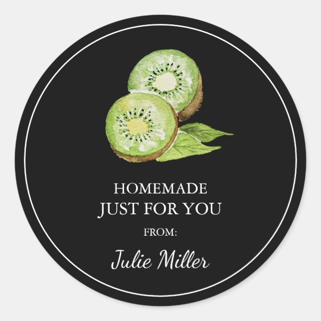 Adesivo Redondo Homemade só para o seu rótulo de kiwi (Frente)