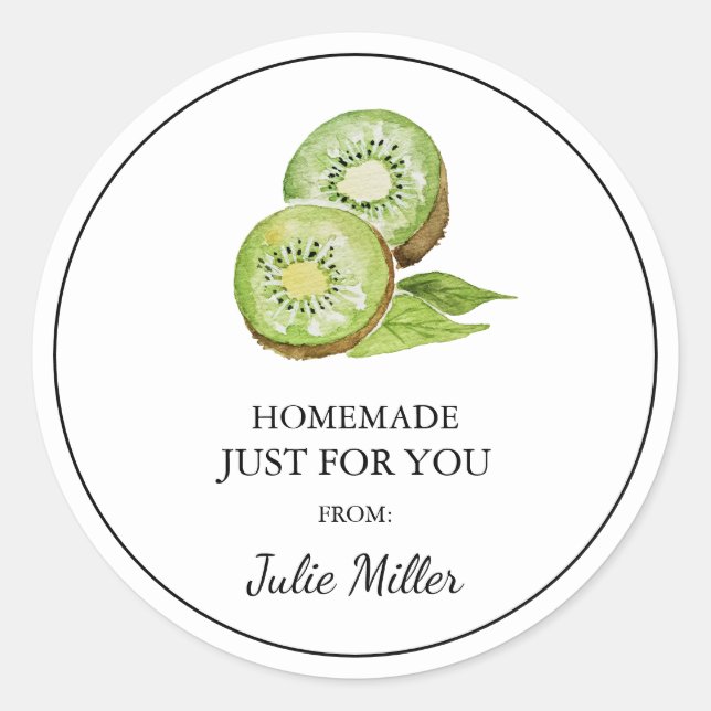 Adesivo Redondo Homemade só para o seu rótulo de kiwi (Frente)
