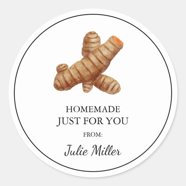 Adesivo Redondo Homemade só para o seu rótulo turmérico (Frente)