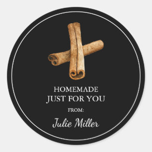 Adesivo Redondo Homemade só para você, canela