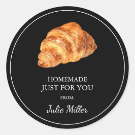 Adesivo Redondo Homemade só para você, croissant label