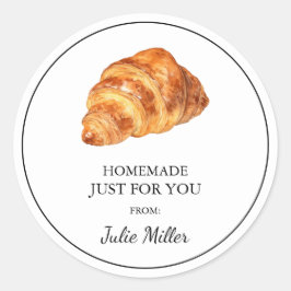 Adesivo Redondo Homemade só para você, croissant label