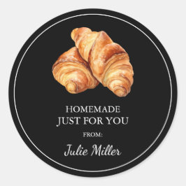 Adesivo Redondo Homemade só para você, croissant label