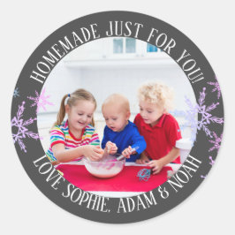 Adesivo Redondo Homemade só para vocês, crianças personalizadas Fl