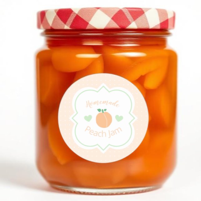 Adesivo Redondo Homemade Sweet Peach Jam Elegant Baby Shower (Criador carregado)