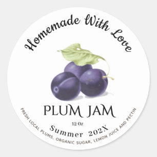 Adesivo Redondo Homemade with Love PLUM Jam Summer 202X
