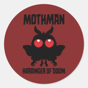 Adesivo Redondo Homen-Mothra - Sinistro Cute Adivinho da Destruiçã