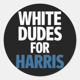 Adesivo Redondo Homens Brancos Para Harris Kamala Harris Eleição 2