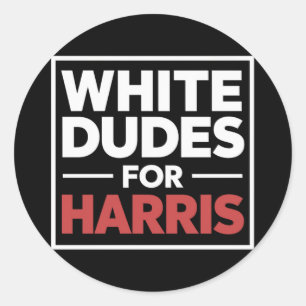 Adesivo Redondo Homens Brancos Para Kamala-Harris Para 2024 Presid