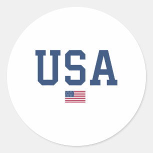 Adesivo Redondo Homens Camiseiros Homens Crianças Bandeira America