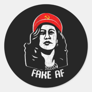Adesivo Redondo Homens comunistas Falso Af Kamala Harris