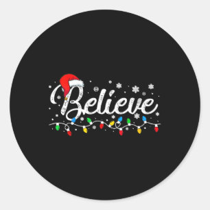 Adesivo Redondo Homens da Família Santa Claus Xmas Acreditam no Na