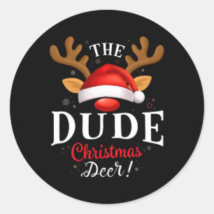 Adesivo Redondo Homens de Natal Deer Pjs Xmas Matando Família