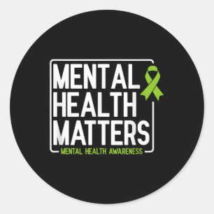 Adesivo Redondo Homens de saúde mental Mulheres Crianças Cuidados