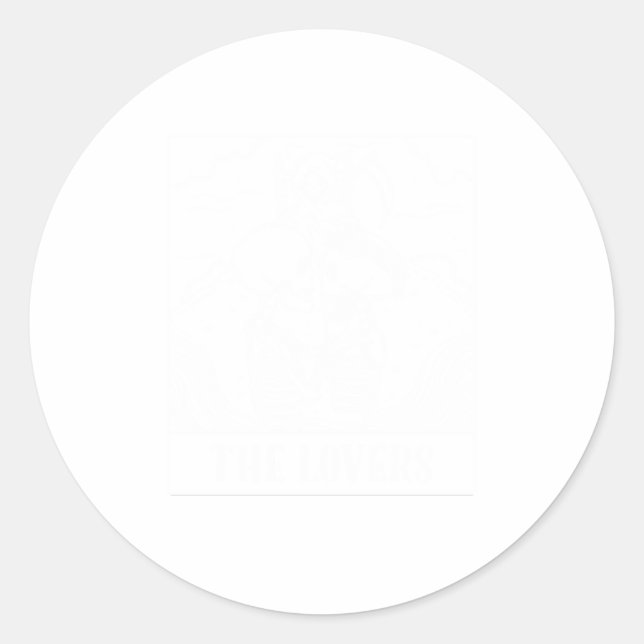 Adesivo Redondo Homens De Tarô Dos Amantes (Frente)