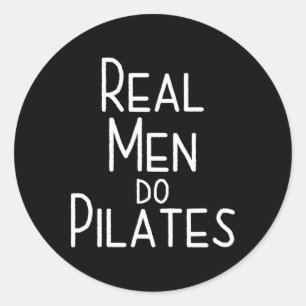 Adesivo Redondo Homens de Verdade Fazem Pilates