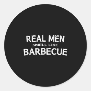 Adesivo Redondo Homens De Verdadeiro Gift Engraçados Com Churrasco