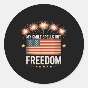 Adesivo Redondo Homens do Dia da Independência Americana 4 De Julh
