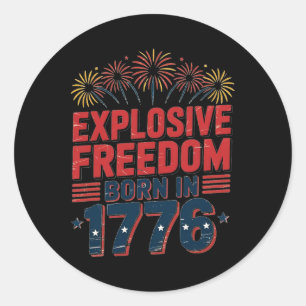 Adesivo Redondo Homens do Dia da Independência Americana 4 De Julh