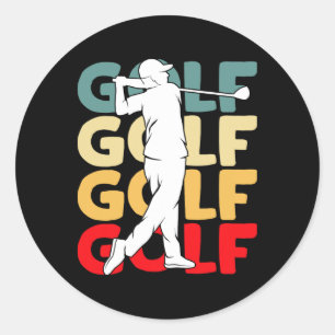 Adesivo Redondo Homens do Golf Club Golfing Golfer