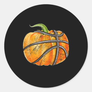 Adesivo Redondo Homens Do Halloween De Basquete Crianças Engraçado