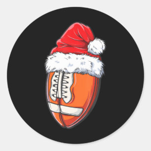Adesivo Redondo Homens do Natal Futebol Ball Santa Hat Xmas Boys