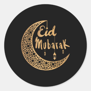 Adesivo Redondo Homens do sexo feminino islâmico Eid Mubarak Karee