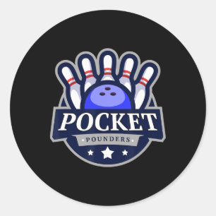 Adesivo Redondo Homens E Mulheres Da Equipe Pocket Pounders