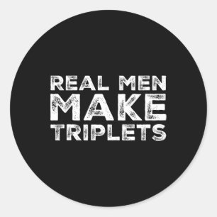 Adesivo Redondo Homens Fazem Triplets Engraçados Dia de os pais Tr