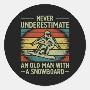 Adesivo Redondo Homens legal de Arte Snowboard Mulheres Skier Snow