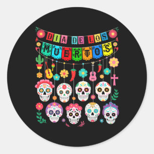 Adesivo Redondo Homens México Dia Dos Mortos Dia Engraçado