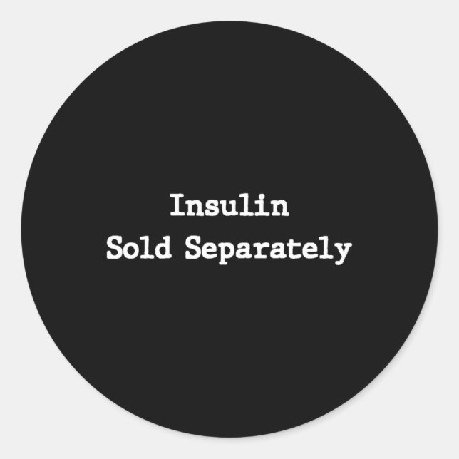 Adesivo Redondo Homens Mulheres Crianças Insulina Vendida Diabetes (Frente)