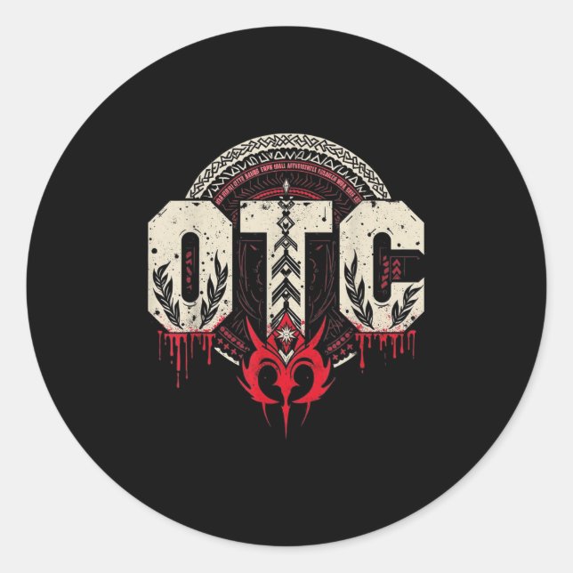 Adesivo Redondo Homens Mulheres Crianças Otc Bloqueio Luta Romana  (Frente)