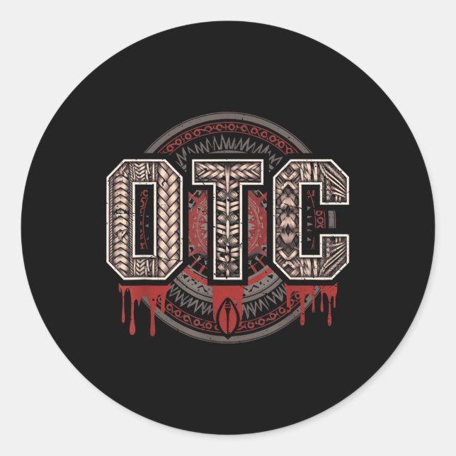 Adesivo Redondo Homens Mulheres Crianças Otc Luta de Sangue (Frente)