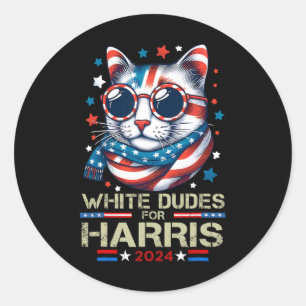 Adesivo Redondo Homens Para Kamala Harris Gama De Gato Sem Fios Pa