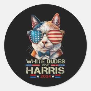 Adesivo Redondo Homens Para Kamala Harris Gama De Gato Sem Fios Pa