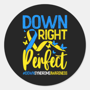 Adesivo Redondo Homens perfeitamente sindrome de down conscientiza