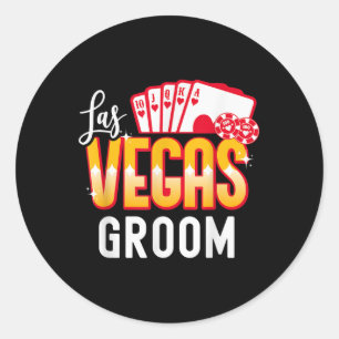 Adesivo Redondo Homens Que Correspondem A Las Vegas Noiva De Casam
