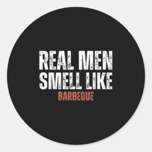 Adesivo Redondo Homens Reais Cheiram A Barbeque Engraçados Com Chu