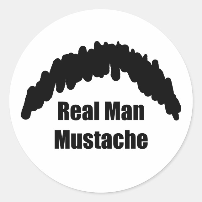 Adesivo Redondo Homens Reais Engraçados Cookie Duster Mustache (Frente)