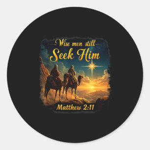Adesivo Redondo Homens sábios vintage ainda o procuram Jesus 3 Rei