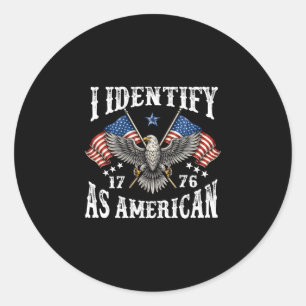 Adesivo Redondo Homens se identificam como uma bandeira americana